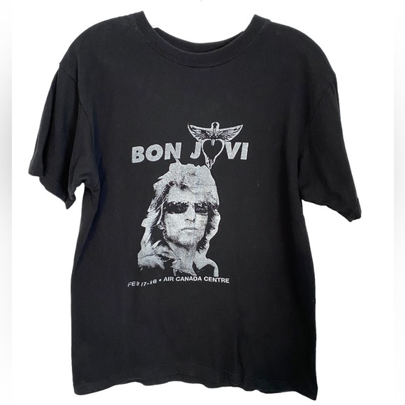 Bon Jovi Black T-Shirt Adult  Med Air Canada Centre Concert - Picture 1 of 9